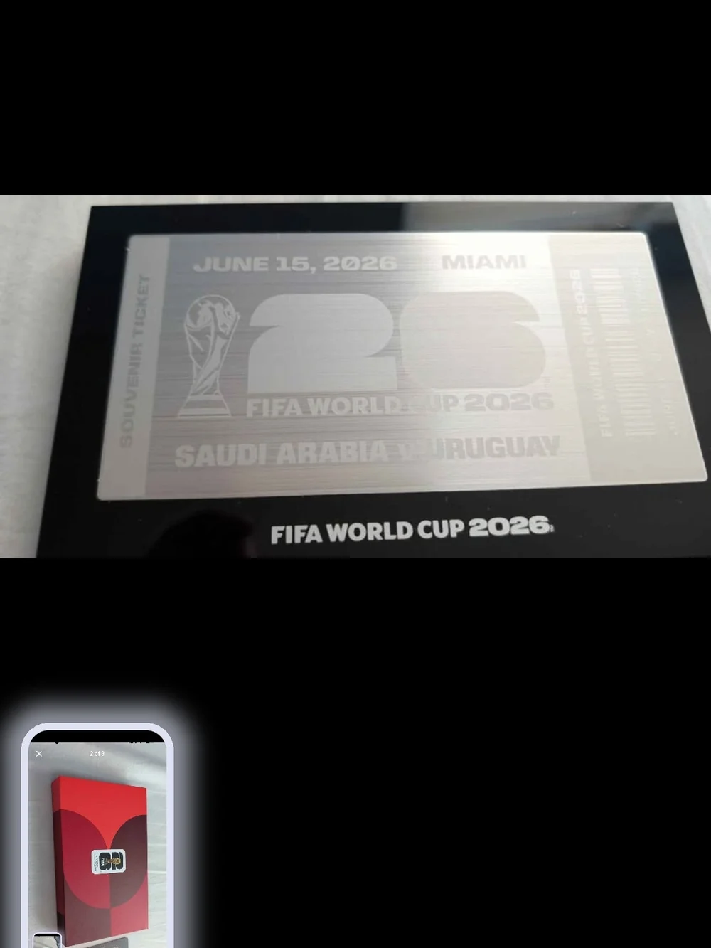 FIFA World Cup 2026 Official Metal Souvenir Ticket Plaque